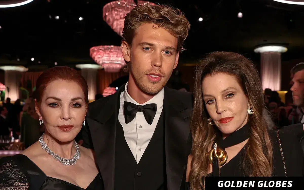 Lisa Marie and her mom Golden Globe Awards Austin Butler